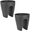 Engelland Blumentopf Geländertopf mit Wasserauffangschalen (Vorteils-Set, 2 St, Fassungsvermögen 9 Liter je Topf), UV-beständig, wetterfest, frostbeständig, ideal für Geländer/Zäune Bild 2