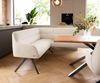 Esszimmerbank Taya-Flex 285x190 cm Bouclé Creme-Weiß Kreuzgestell kantig Graphit Taschenfederkern Rechts Bild 5