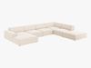 Micadoni Panorama-Ecksofa Jodie 7-Sitzer Rechts Samt Bluvel Helles Beige Bild 2