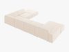 Micadoni Panorama-Ecksofa Jodie 7-Sitzer Rechts Samt Bluvel Helles Beige Bild 3