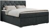Boxspringbett, Bett, Polsterbett, zwei Bettkästen - ALDA - 200x200cm - Dunkelgrau Stoff - H4 Bild 3