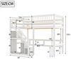 Flieks Hochbett Massivholz Einzelbett Kinderbett 90x200cm mit Stauraumtreppe Bild 4
