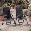 CASARIA® Alu Gartenstühle 2er Set Gepolstert 8-Fach Verstellbar Anthrazit Bild 2