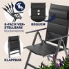 CASARIA® Alu Gartenstühle 2er Set Gepolstert 8-Fach Verstellbar Anthrazit Bild 3
