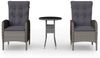 vidaXL 3-tlg. Garten-Bistro-Set Poly Rattan Grau 3058542 Bild 2