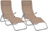 vidaXL Sonnenliegen 2 Stk. Taupe Textilene & Pulverbeschichteter Stahl 360174 Bild 2