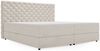 GRAINGOLD Bergamo Bett 140x200, Boxspringbett mit Bettkasten und Lattenrost, Velour-Stoff, Beige Bild 2