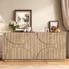 Merax Sideboard Kommode mit Regalen, Sideboard mit Rebounder, natürliche Holzmaserung Bild 3