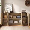 Merax Sideboard Kommode mit Regalen, Sideboard mit Rebounder, natürliche Holzmaserung Bild 5