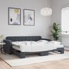 vidaXL Tagesbett Ausziehbar mit Matratzen Dunkelgrau 90x190 cm Samt 3196967 Bild 1