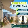 tillvex Klemmmarkise 300 cm Taupe mit Solar LED mit Handkurbel Balkon | Balkonmarkise ohne Bohren | Markise UV-beständig & höhenverstellbar | Sonnenschutz wasserdicht Bild 3