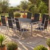 CASARIA® Aluminium Sitzgruppe Bern 8+1 klappbare Hochlehner Silber Bild 2