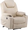 M MCombo elektrisch Aufstehhilfe Fernsehsessel Relaxsessel 7040 Massage Heizung elektrisch verstellbar USB-Anschluss (Creme-Kunstleder) Bild 2