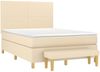 vidaXL Boxspringbett mit Matratze Stoff Creme 140x200 cm, Härtegrad: H2 [3137002] Bild 3