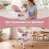 oyajia Kinderstuhl Kinderklappstuhl, Kinder-Esstuhl​, 3 in 1 Babystuhl, Kombiessstuhl (Babystuhl mit Tablett und 5-Punkt-Gurt, Fußstütze, Einfach zu Reinigen), Baby Wippe, ab 6 Monaten bis 3 Jahren Bild 4