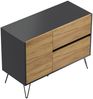 Sideboard Yako 100cm 2 SoftClose 1 Tür Grafit/Eiche Front : Oak Gold / Grafit Bild 5