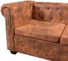 vidaXL Chesterfield-Ecksofa 6-Sitzer Kunstleder Braun 243618 Bild 5