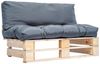 vidaXL Outdoor-Sofa Paletten mit Kissen in Grau Kiefernholz 277477 Bild 5