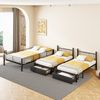 Dreifaches Etagenbett mit Schubladen, Metallbettrahmen, umwandelbar in 140x200 Doppelbett und zwei 90x200 Einzelbetten, multifunktionales Metallrahmenbett, Schwarz Bild 5
