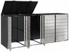 vidaXL Wagenmüllbehälter für 4 Behälter Stahl Anthrazit 3394780 Bild 5