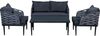 DRW 2-Sitzer-Sofa + 2 Sessel mit Tisch aus Aluminium, Glas und Polyester in Dunkelgrau, 123 x 69 x 72 cm Bild 1