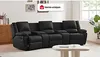Vente-unique - Relaxsofa 3-Sitzer - Leder - Schwarz - AROMA Bild 2