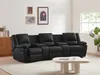 Vente-unique - Relaxsofa 3-Sitzer - Leder - Schwarz - AROMA Bild 3