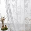 Sunicol Vorhang 2 Stück Französische Spitzenvorhang Durchlässig Gardinen, Vintage-Fensterbehandlung für Wohnzimmer Schlafzimmer Bild 4