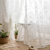 Sunicol Vorhang 2 Stück Französische Spitzenvorhang Durchlässig Gardinen, Vintage-Fensterbehandlung für Wohnzimmer Schlafzimmer Bild 2