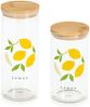 ZELLER 19658 Vorratsglas LEMON 850 ml, Glas/Bambus, ca. Ø 9 x 17 cm Bild 4
