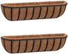 vidaXL Wand-Pflanzkörbe 2 Stk. Kokoseinlage Schwarz 91x20x23 cm Stahl 319356 Bild 2