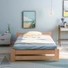 Solide Massivholzbett Futonbett Massivholz Natur Bett aus mit Kopfteil und Lattenrost , Natur (200x90cm) Bild 2