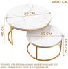 STILVORA Couchtisch Wohnzimmertisch Satztisch stapelbarer Beistelltisch mit Bodenschutz (elegantem Design, 2-St, Stabiler Eisenrahmen & leicht zu reinigende MDF-Tischplatte), Ideal für Wohnzimmer & Büro, Platzsparendes stapelbares Design Bild 3