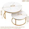 STILVORA Couchtisch Wohnzimmertisch Satztisch stapelbarer Beistelltisch mit Bodenschutz (elegantem Design, 2-St, Stabiler Eisenrahmen & leicht zu reinigende MDF-Tischplatte), Ideal für Wohnzimmer & Büro, Platzsparendes stapelbares Design Bild 4