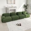 Modulares Ecksofa aus Cordstoff, rahmenlos, 4-Sitzer, 388x103x75 cm, Grün Bild 2