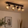 LED Deckenleuchte, Spots beweglich, Rauchglas, dimmbar, L 69,5 cm Bild 4