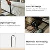 Polsterbett Einzelbett, gepolstertes Kopfteil mit goldenen Zierstreifen und ,USB Typ-C Ladefunktion 90*200 cm, Beige Leinen-Material Hydraulisches Lagerbett (Ohne Matratze) Bild 5