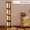 Stehlampe mit Regalen & 4 Drehbaren LED-Streifen & Fußschalter Stehleuchte Ablageregal Bild 2