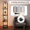 Stehlampe mit Regalen & 4 Drehbaren LED-Streifen & Fußschalter Stehleuchte Ablageregal Bild 3