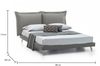 Dmora Doppelbett Anatoly, Festbett aus Stoff mit Füßen, 100 % Made in Italy, geeignet für Matratzen 160 x 190 cm, Grau Bild 3