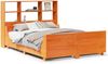 vidaXL Massivholzbett mit Regal ohne Matratze Wachsbraun 140x200 cm 3323808 Bild 2