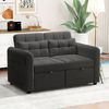 Merax Sofa, Schlafsofa, 3-in-1-Ausziehsofa mit verstellbarer Rückenlehne, USB, Armlehnentaschen und Kissen, grau Bild 2