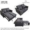 Merax Sofa, Schlafsofa, 3-in-1-Ausziehsofa mit verstellbarer Rückenlehne, USB, Armlehnentaschen und Kissen, grau Bild 4