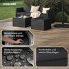 STEELSØN 'Zethora' Polyrattan 3-tlg. Gartenlounge, Sitzgruppe aus Sofa, Hocker und Tisch, schwarz/anthrazit, wetterfest, für 4 Personen Bild 5
