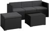STEELSØN 'Zethora' Polyrattan 3-tlg. Gartenlounge, Sitzgruppe aus Sofa, Hocker und Tisch, schwarz/anthrazit, wetterfest, für 4 Personen Bild 2