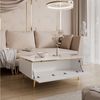 ALLHOUSE24 Couchtisch PEONY weiß Hochglanz Goldchrom Beine mit Stauraum Sofatisch BERLIN (1 Couchtisch), Breite 90 cm Bild 4