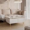 ALLHOUSE24 Couchtisch PEONY weiß Hochglanz Goldchrom Beine mit Stauraum Sofatisch BERLIN (1 Couchtisch), Breite 90 cm Bild 2