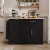 BlingBin Sideboard Küchenschrank mit Türen und Schublade, Buffetschrank, 115 × 40 × 87 cm (1er Set, 1 St, Gewichtskapazität: Deckplatte-50kg, Etagenbrett/Schublade-10kg), Aufbewahrungsschrank mit Ausziehbaren Regalen für Wohnzimmer Küche Bild 3