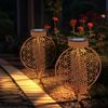 2er Set LED Solarleuchte, Lebensblume, rostfarben, H 31 cm Bild 3