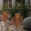 2er Set LED Solarleuchte, Lebensblume, rostfarben, H 31 cm Bild 2
